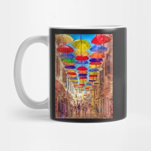 Umbrella canopy in Novigrad Croatia Mug